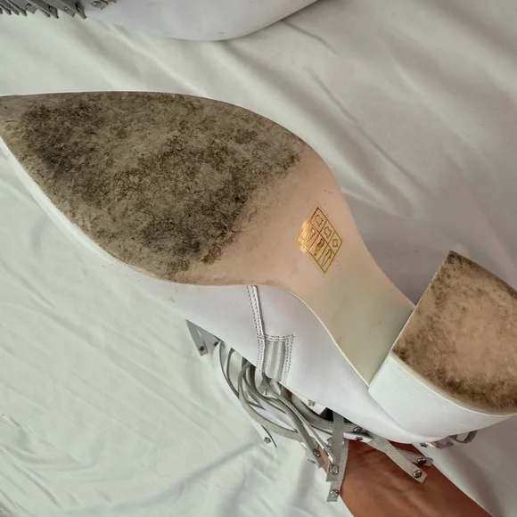 Jeffrey Campbell White Fringe Ankle Booties - Picture 7 of 7